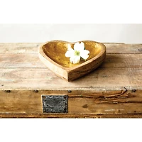 Hello Honey® 8" Mango Wood Heart Tray with Gold Leaf Interior