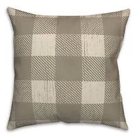 Taupe Buffalo Check Throw Pillow