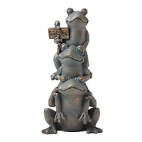 Glitzhome® 28" Bronze Stacked Frog Statue