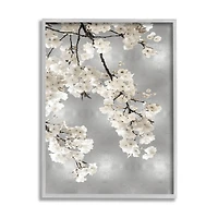 Stupell Industries Spring Blossoms White Flowers Tree Branch in Gray Frame Wall Art
