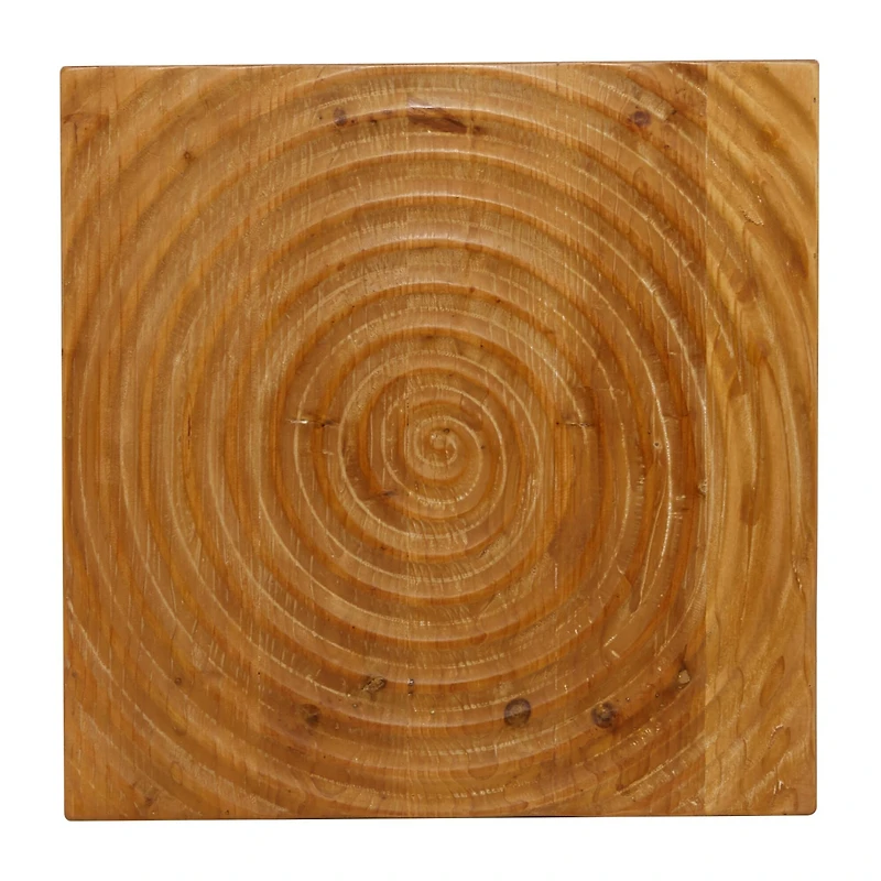 18" Brown Rustic Wood Accent Table