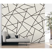 Katie Hunt Black on Dove Gray Modern Lines Wall Mural