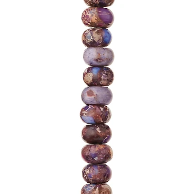 12 Pack: Amethyst Jasper Rondelle Beads, 8mm by Bead Landing™