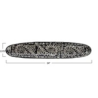 Hello Honey® 14" Black Wax Relief Botanicals Stoneware Platter