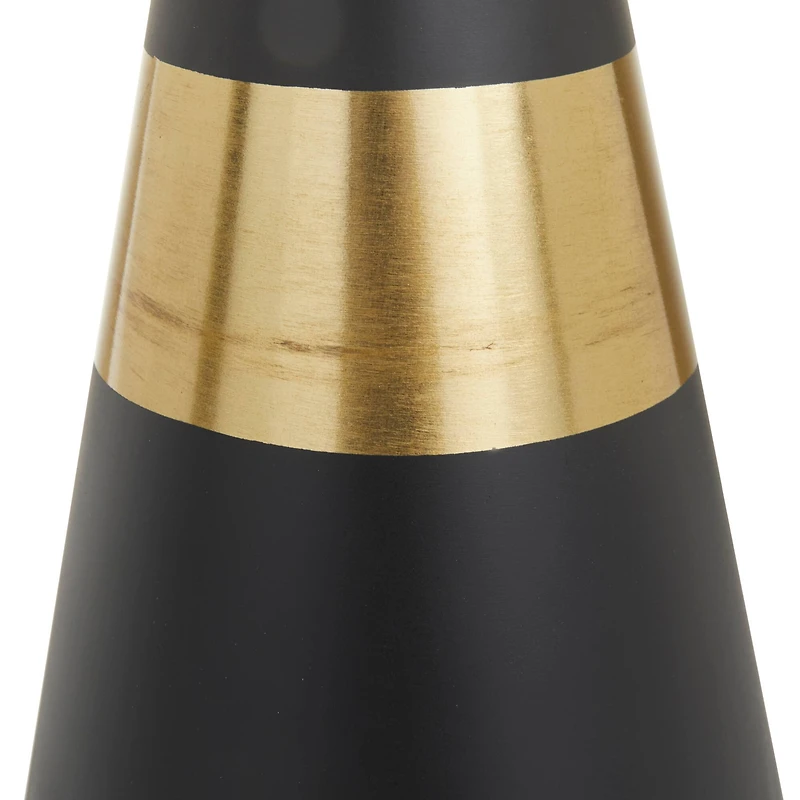 Black Metal Modern Vase, Set of 2" 14", 11"