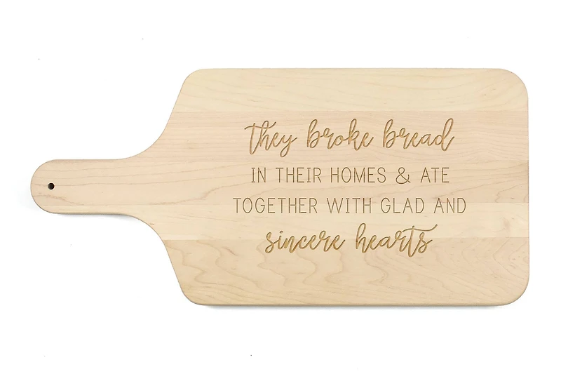 They Broke Bread 17" x 8" Maple Paddle Cutting Board
