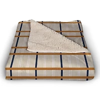 Cream Fall Plaid Sherpa Fleece Blanket