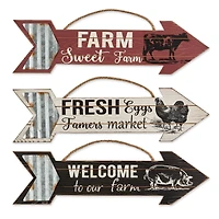 Galvanized Arrow Farmhouse Signs Set