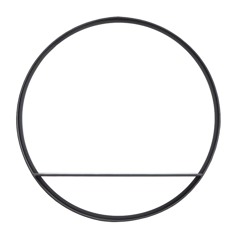 Black Iron Contemporary Wall Mirror, 24" x 24" x 5"