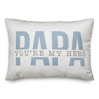 Papa You're My Hero Throw Pillow