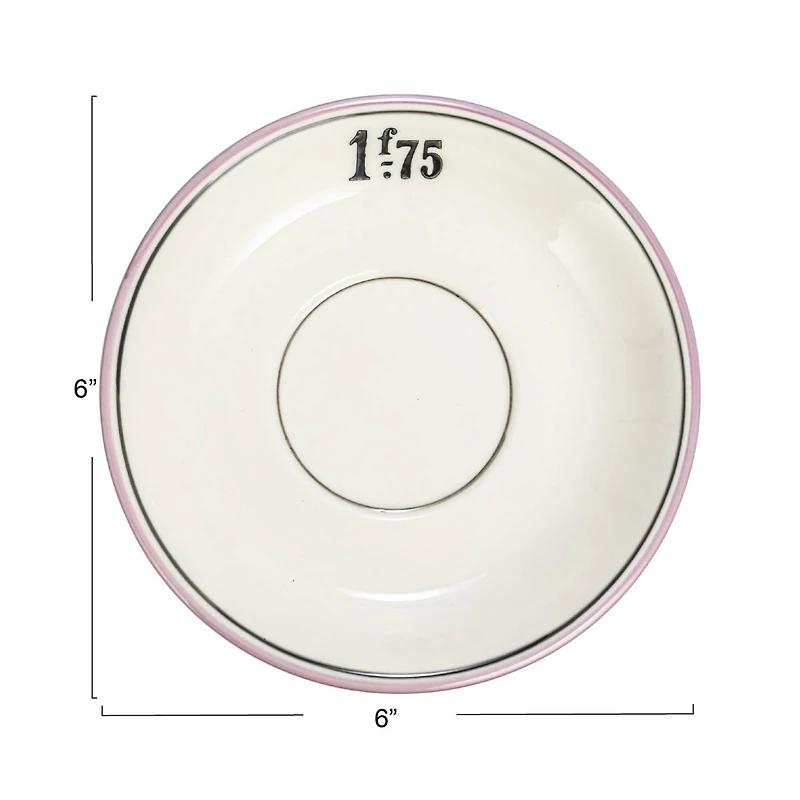 Hello Honey® 6" Factorial Numbers Design Stoneware Plate Set
