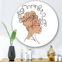Designart - One Line Portrait of African American Woman I