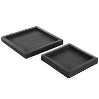 Black Marble Minimalistic Textured Square Trays, 2ct.