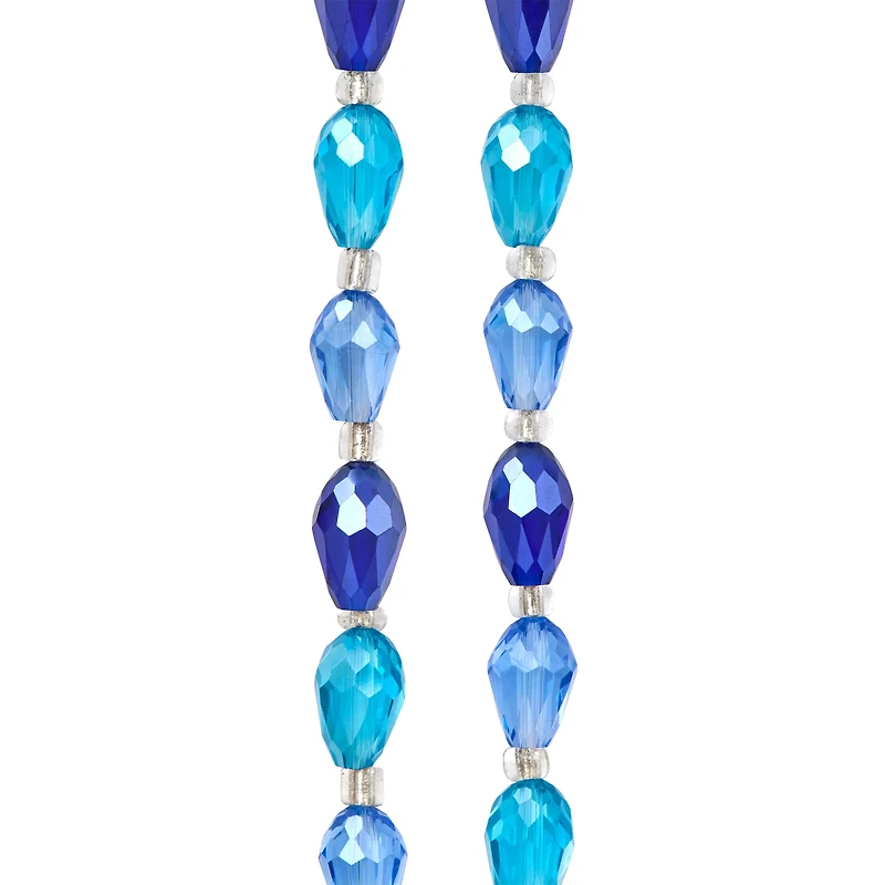 12 Pack: Teardrop Faceted Glass Beads, Aqua by Bead Landing™