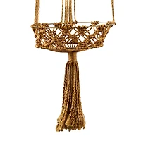 47" Brown Fabric Handmade Hanging Macrame Wall Planter