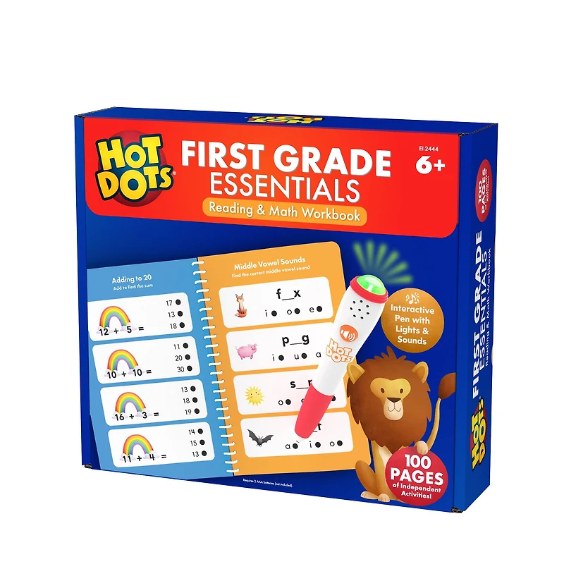 Educational Insights Hot Dots First Grade Essentials Reading & Math Workbook