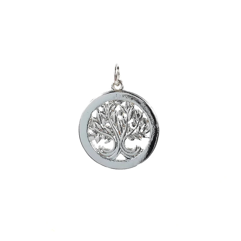 Charmalong™ Silver Plated & Stone Paved Tree Charm by Bead Landing™