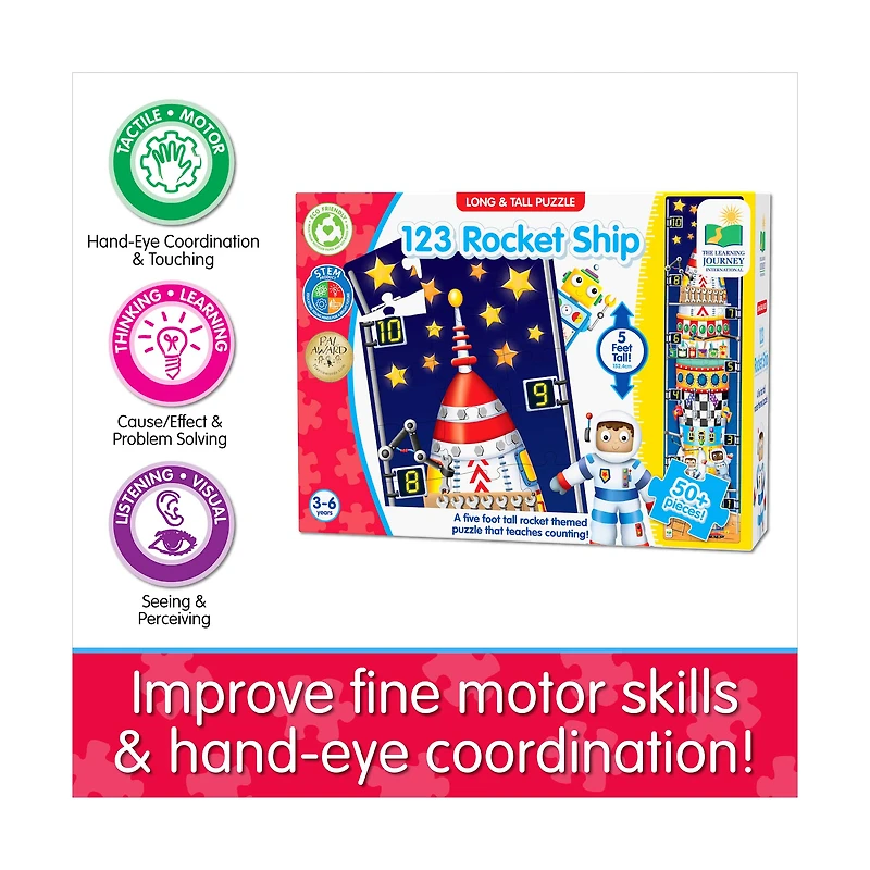 Long & Tall Puzzle - 123 Rocket Ship: 50+ Pcs