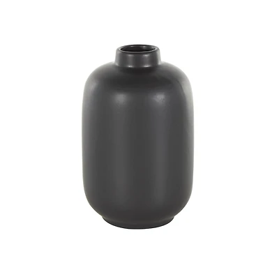 8" Black Minimalistic Ceramic Cylinder Vase