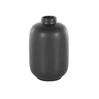 8" Black Minimalistic Ceramic Cylinder Vase