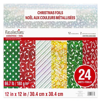 12" x 12" Christmas Foils Paper Pad by Recollections™