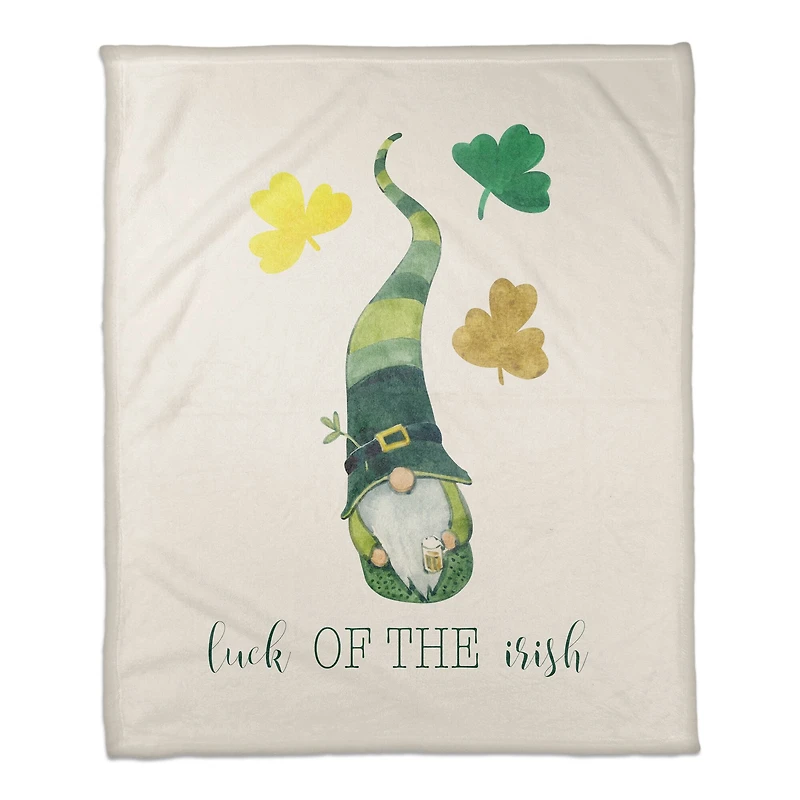 Gnome Luck Irish 50" x 60" Coral Fleece Blanket