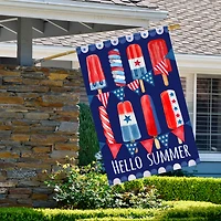 Hello Summer Patriotic Americana Popsicle Garden Flag, 28" x 40"