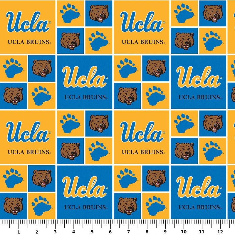 NCAA UCLA Bruins Block Cotton Fabric