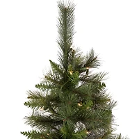 7.5ft. Pre-Lit Real Touch™️ Canyon Pine Artificial Half Wall Christmas Tree, Clear Lights