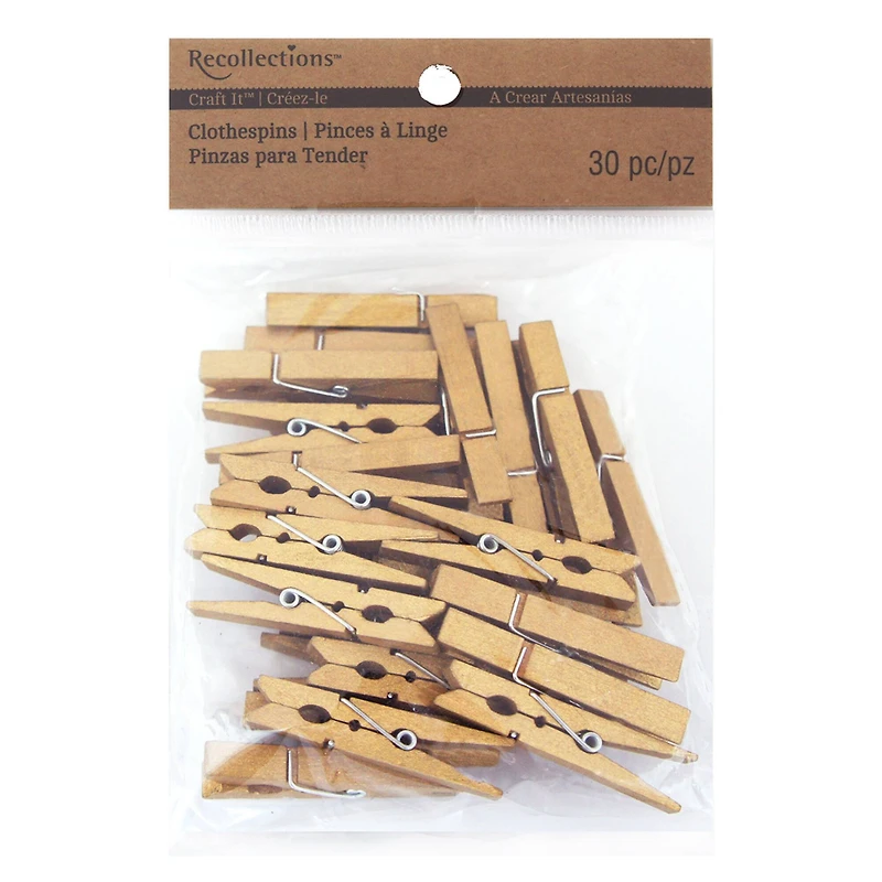 12 Packs: 30 ct. (360 total) Medium Clothespins by Recollections™ Craft It™