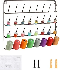 HAITARL® Brown 32-Spool Wall-Mounted Sewing Thread Rack