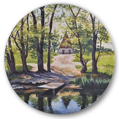 Designart - Mysterious House By The River In The Woods