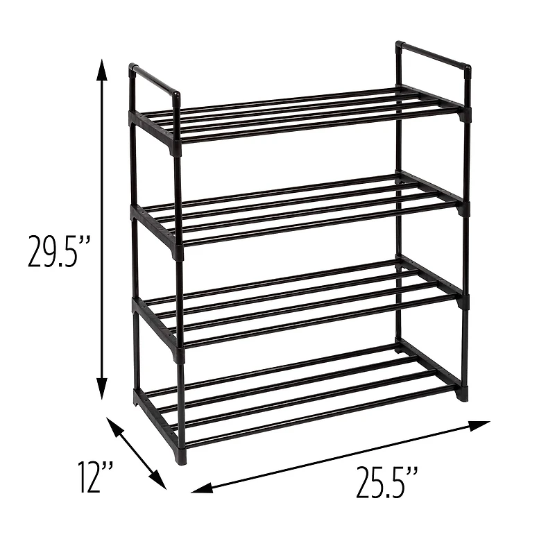 Honey Can Do Black Metal 4-Tier Modular Shoe Rack
