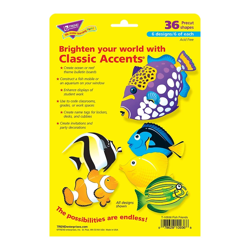 Trend Classic Accents® Fish Friends Variety Pack, 3 Packs of 36