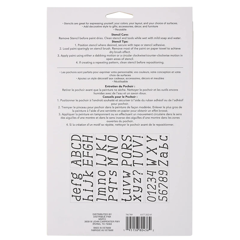 3" Italic Serif Alphabet Stencils by Craft Smart®