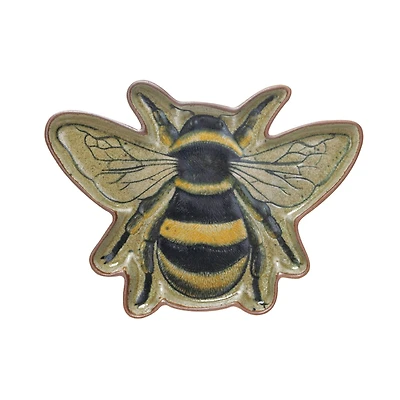 Hello Honey® 12.75" Multicolor Reactive Crackle Glaze Bee Plate