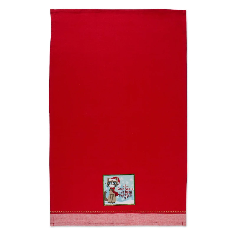 DII® Christmas Kitty Embellished Dishtowel Set