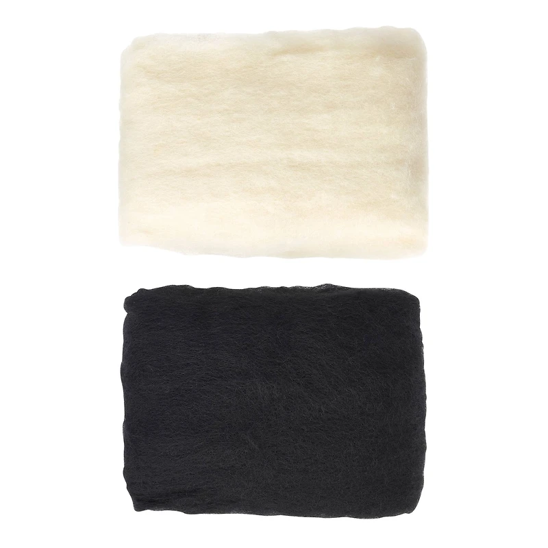 Dimensions® Needle Felting, Bulk White & Black Wool Roving