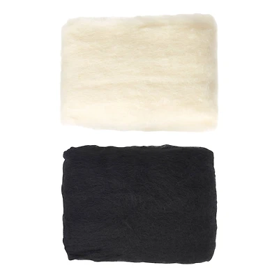 Dimensions® Needle Felting, Bulk White & Black Wool Roving