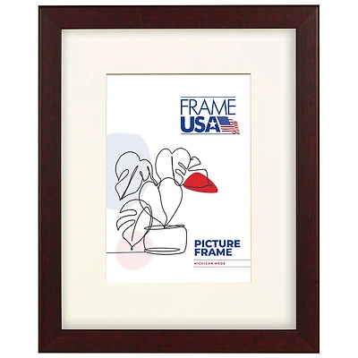 Frame USA Corporate Thin Red Mahogany Single Image Picture Frame with Mat