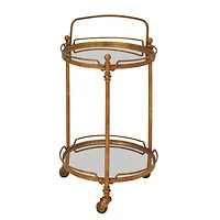 Brass Iron Bar Cart, 31" x 19" x 18"