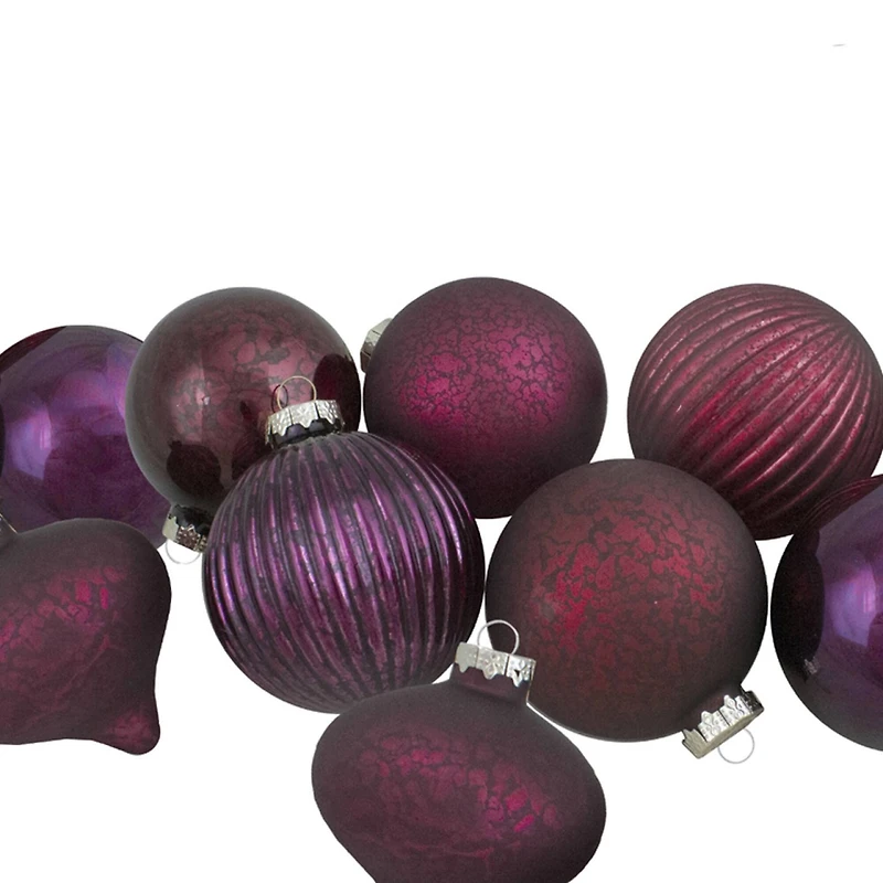 12ct. Jewel Tone Glass Onion & Ball Ornaments