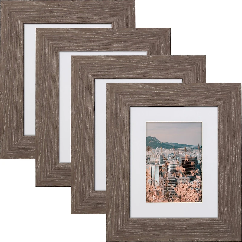 4 Pack Craig Frames American Barn Farmhouse Gray Picture Frame with Mat