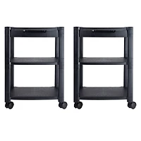 Mind Reader Anchor Collection Black 3-Tier Mobile Printer Cart, 2ct.