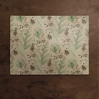 Pine Cones & Greenery on Brown Cotton Twill Placemat