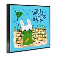 Stupell Industries Hippity Hoppity Hello Bunny Framed Giclee Art