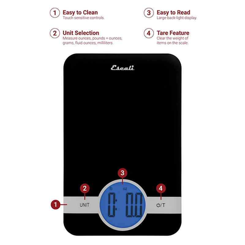 Escali® Ciro Black Digital Scale