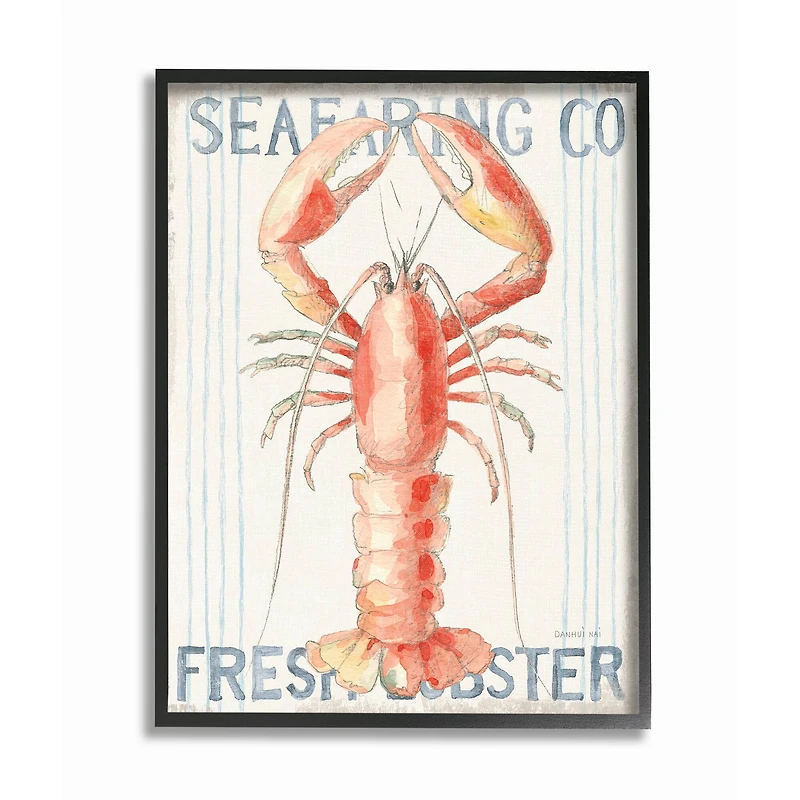 Stupell Industries Fresh Lobster Seafood Sign Framed Wall Art