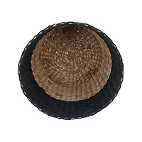 Household Essentials 9" Black Woven Hyacinth Waste Basket