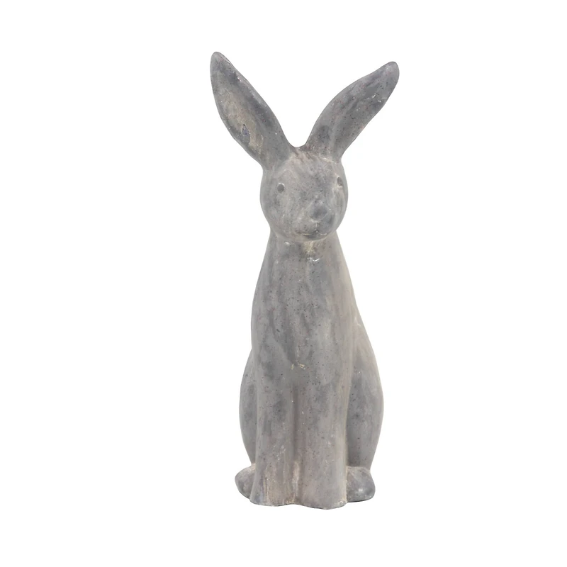 20" Gray Polystone Farmhouse Rabbit Garden Sculpture